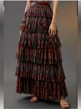Hutch Pleated Tiered Maxi Skirt